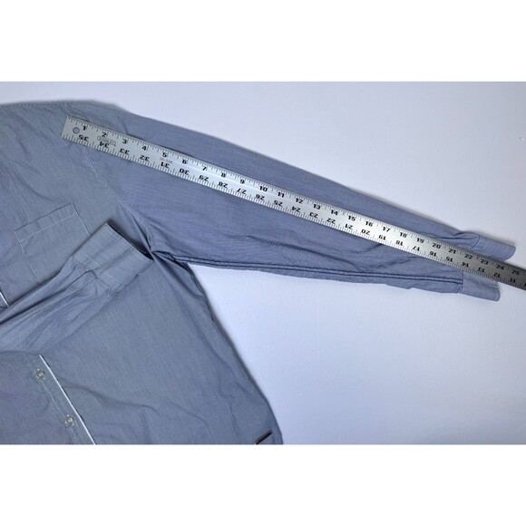Saint James Button Down Shirt Womens Small Blue White Stripe Long Sleeve Coastal - Picture 12 of 13